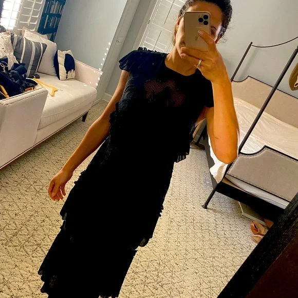 aje black dress sale Secret Lover Lace Midi Dress main image 0